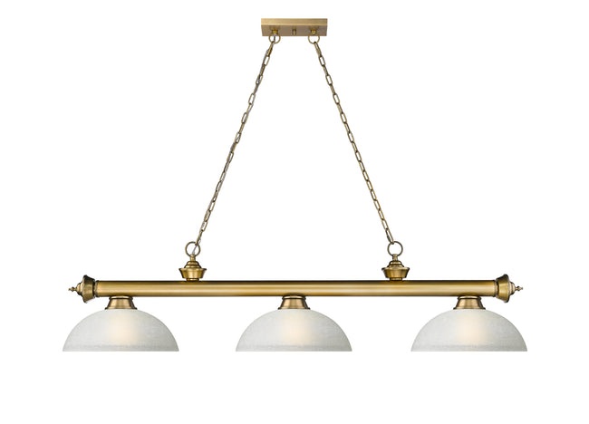 2306-3RB-DWL14 - Cordon 3 Light 57" Billiard - Rubbed Brass