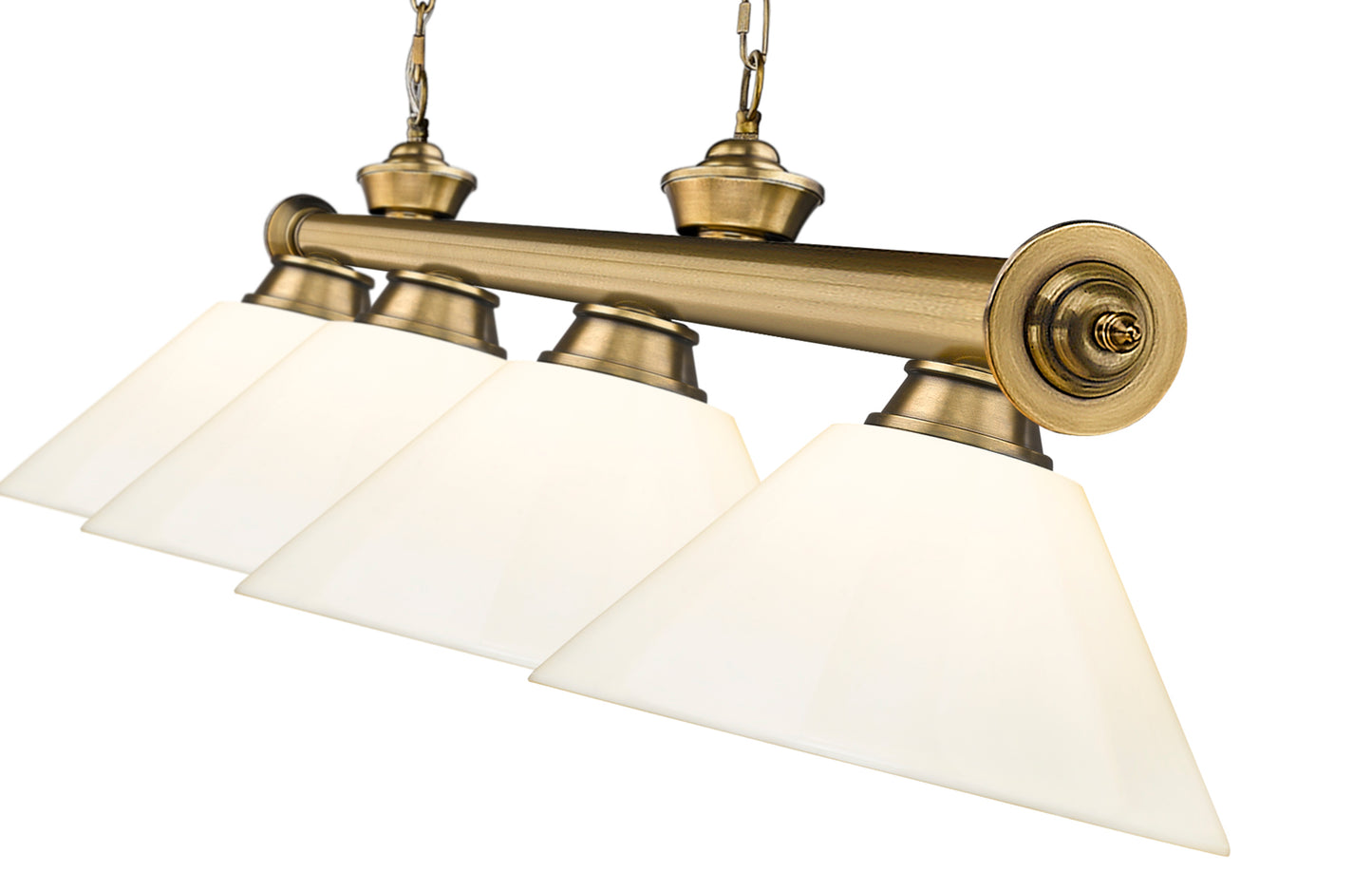 2306-4RB-PWH - Cordon 4 Light 81" Billiard - Rubbed Brass