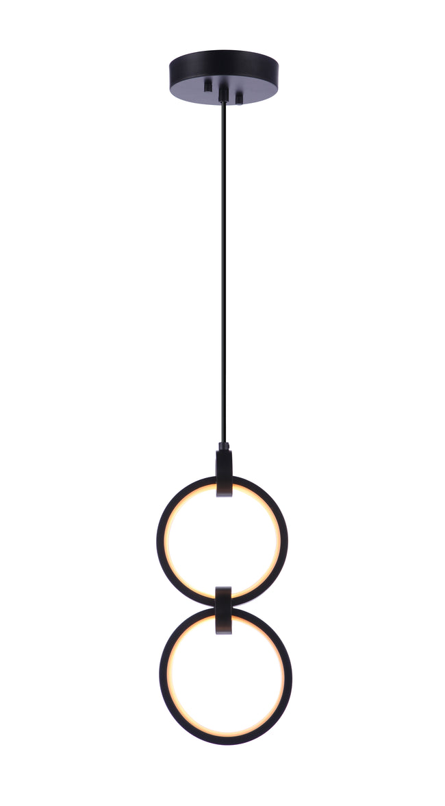 59392-FB-LED - Context 2 Light 5.13" Wide Pendant - Flat Black