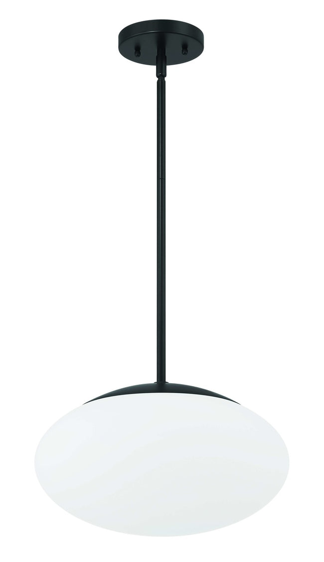 56894-FB-WG - Gaze 1 Light 14" Wide Pendant - Flat Black