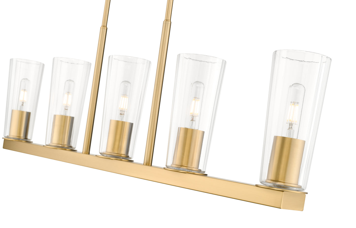 826-5L-MGLD - Titus 5 Light Linear 44" Chandelier - Modern Gold