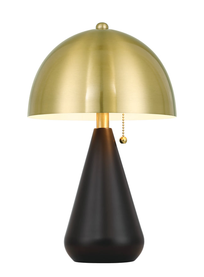 87014FBSB-T - Shelby 2 Light 14.55" High Table Lamp - Flat Black / Satin Brass
