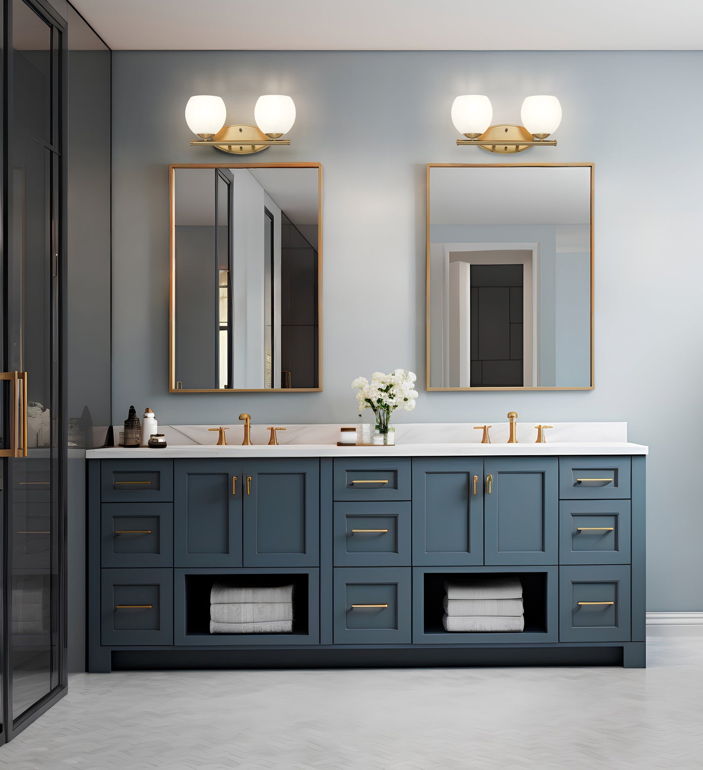 1963-2V-MGLD - Colette 2 Light 16" Vanity - Modern Gold