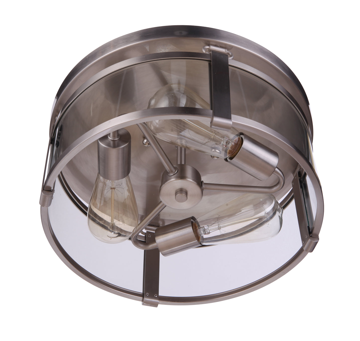 55383-BNK - Elliot 3 Light 13" Wide Flush Mount - Brushed Nickel