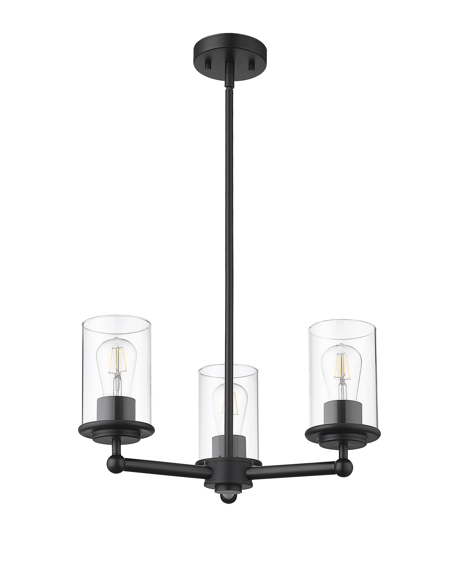 742-3MB - Thayer 3 Light 19" Chandelier - Matte Black