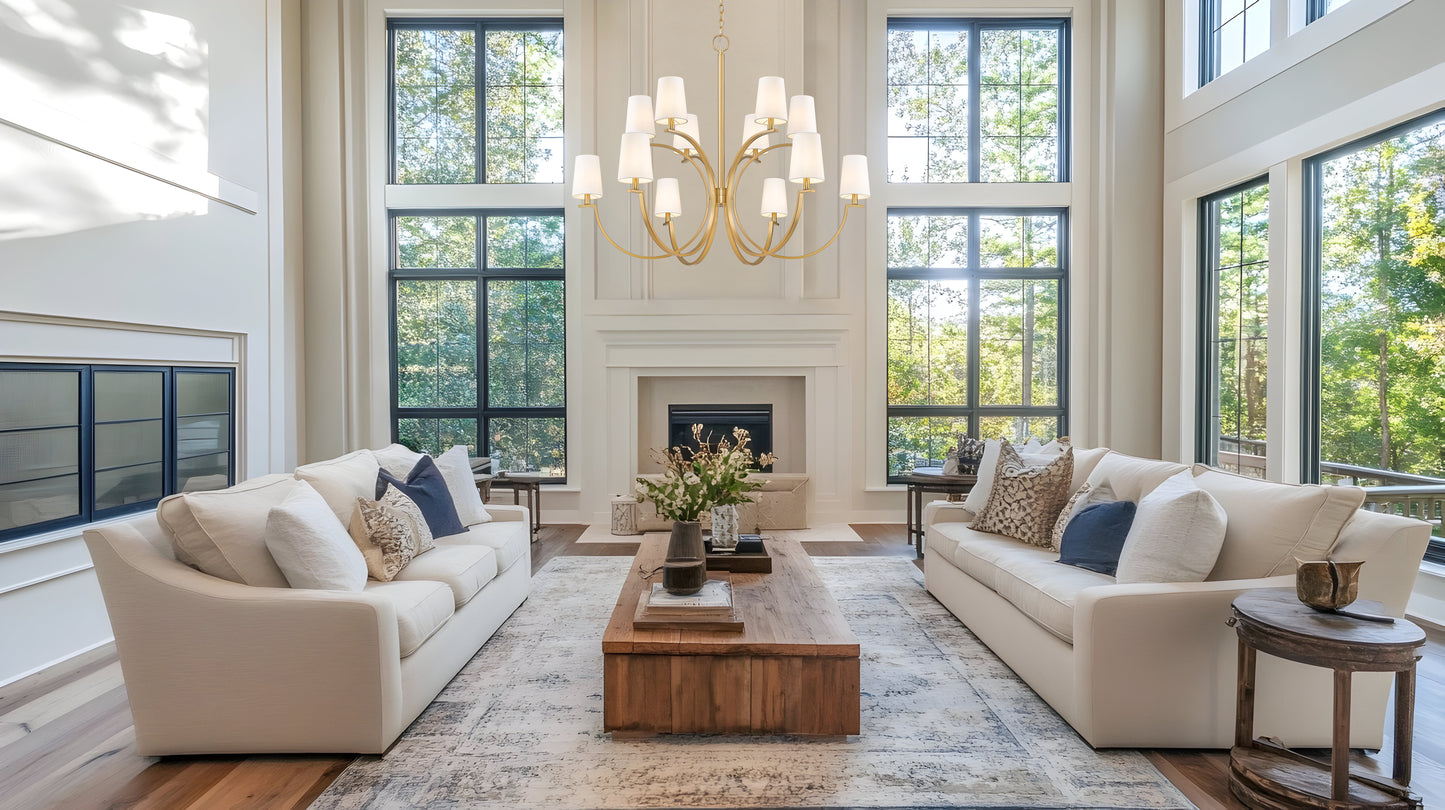 2016-12MGLD - Cordelia 12 Light 48" Chandelier - Modern Gold