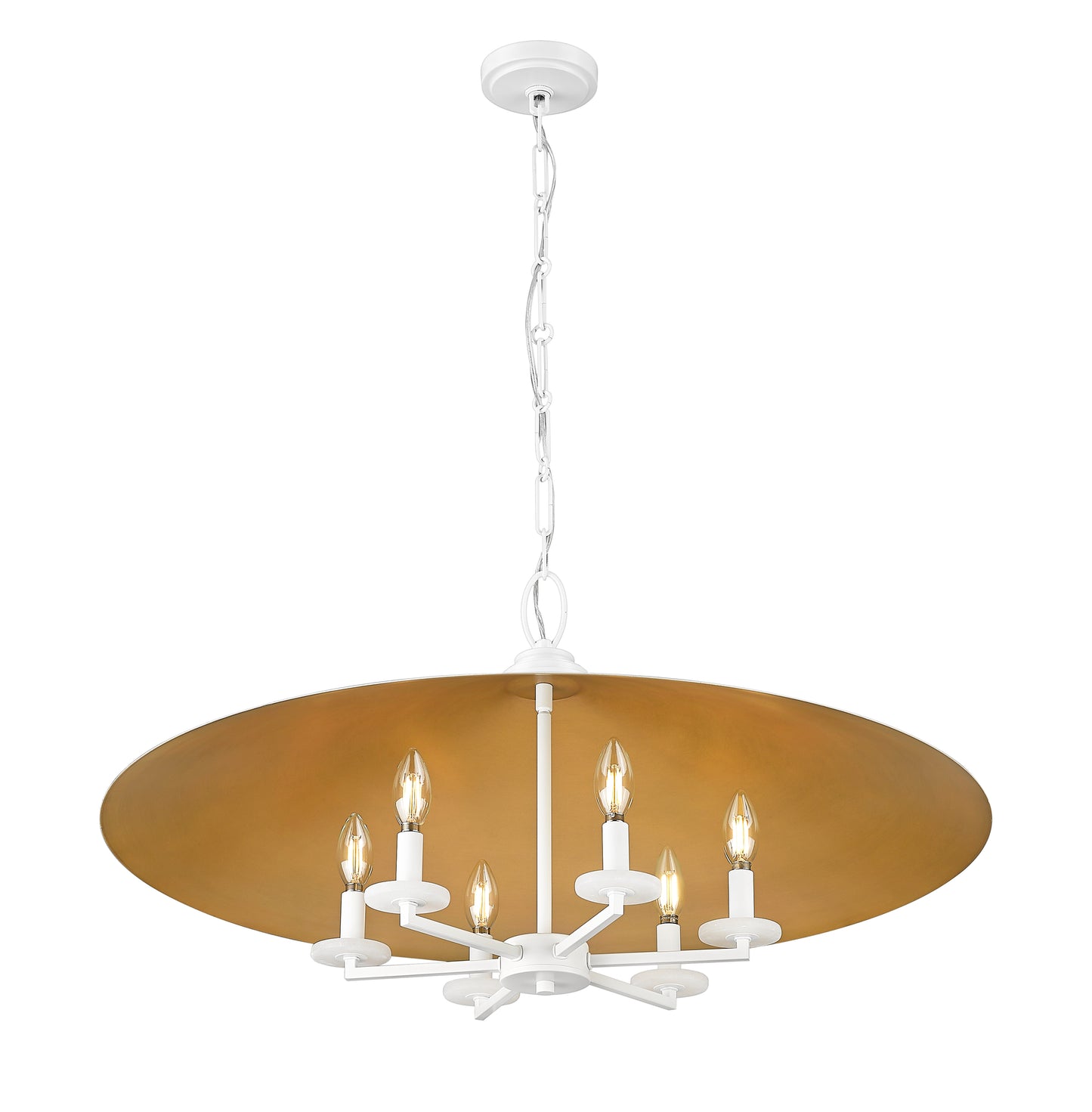1953-32MW - Rialto 6 Light 32" Pendant - Matte White