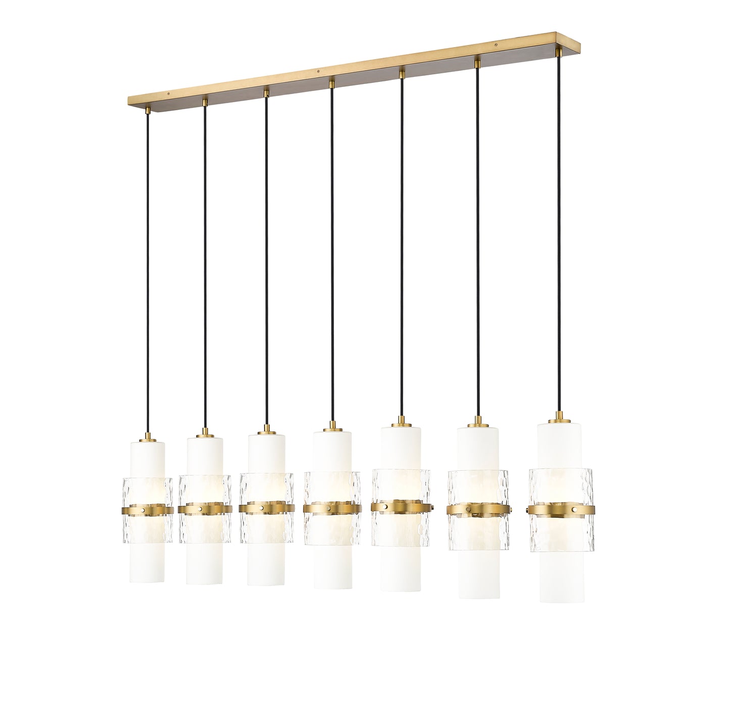 1946P-7L-MGLD - Cayden 7 Light Linear 54" Chandelier - Modern Gold