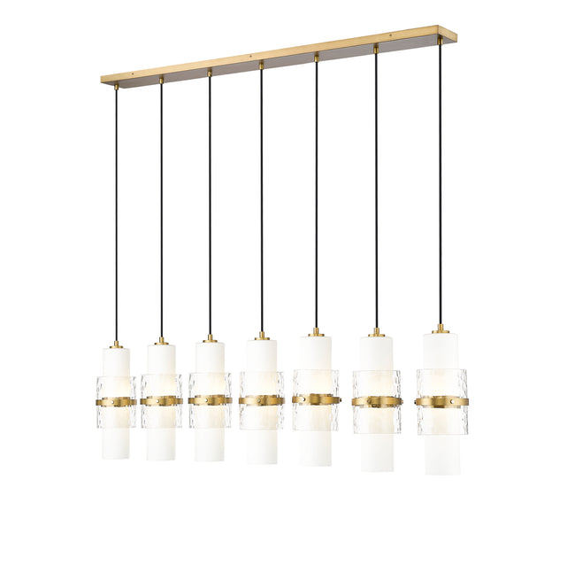 1946P-7L-MGLD - Cayden 7 Light Linear 54" Chandelier - Modern Gold