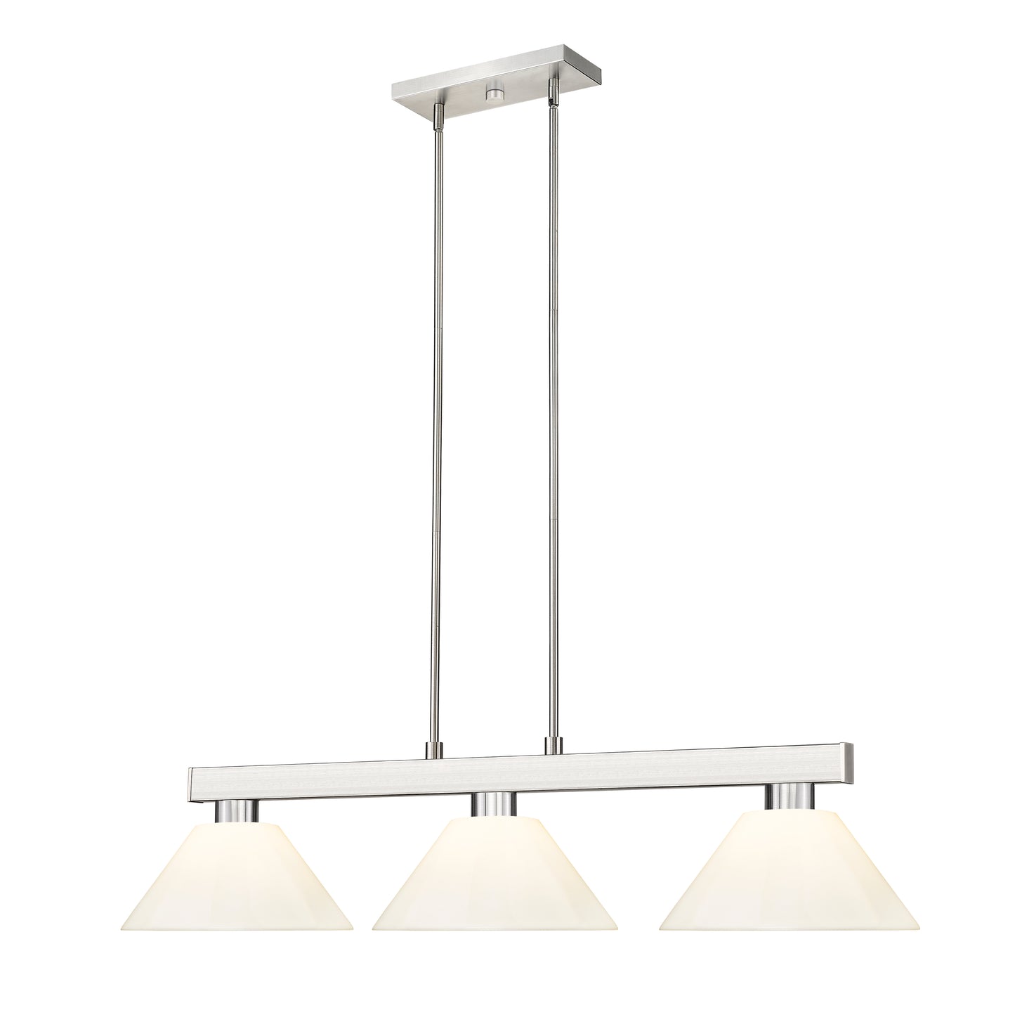 152BN-PWH - Cobalt 3 Light 46" Billiard - Brushed Nickel