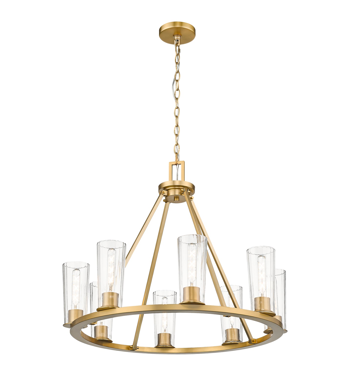 826-8MGLD - Titus 8 Light 33" Chandelier - Modern Gold