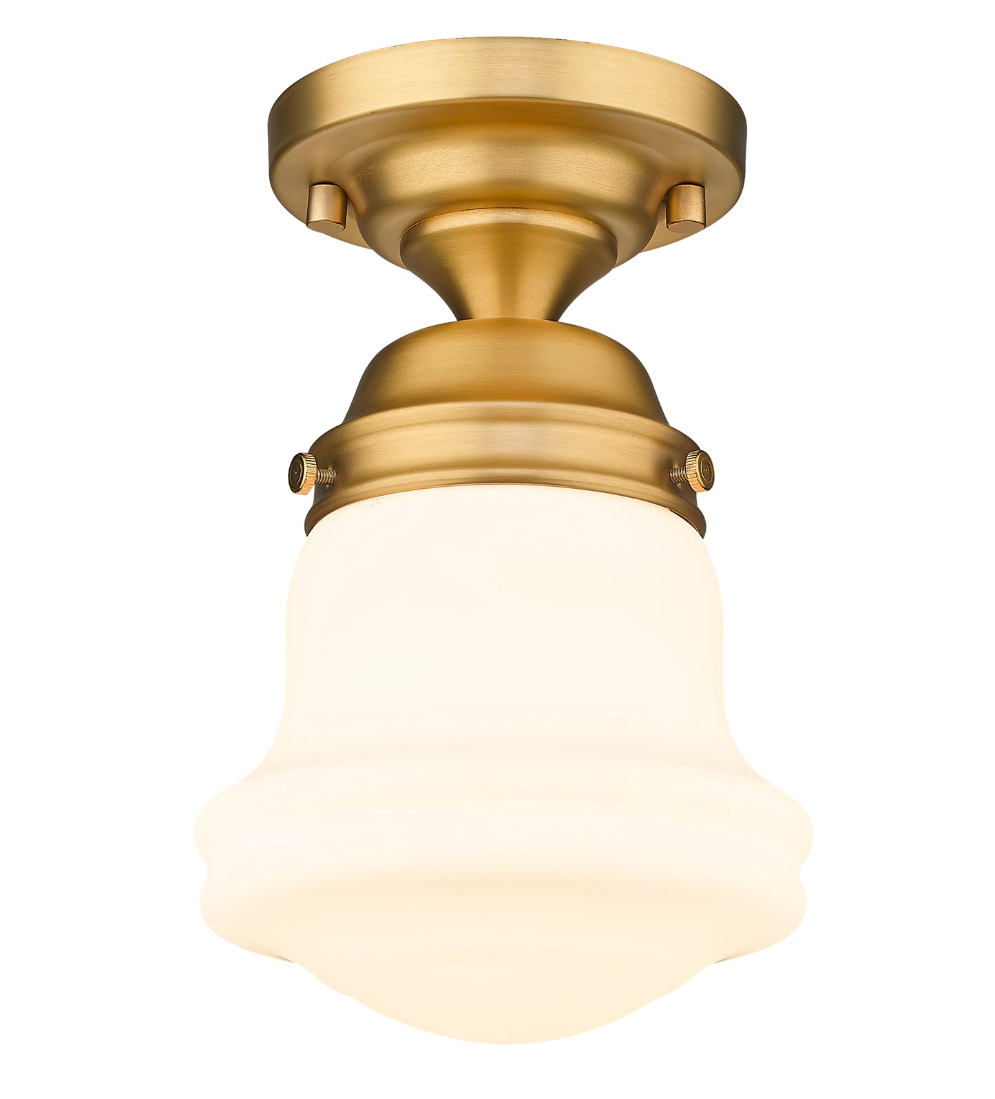 735F1-HBR - Vaughn 1 Light Flush 6" Mount - Heritage Brass