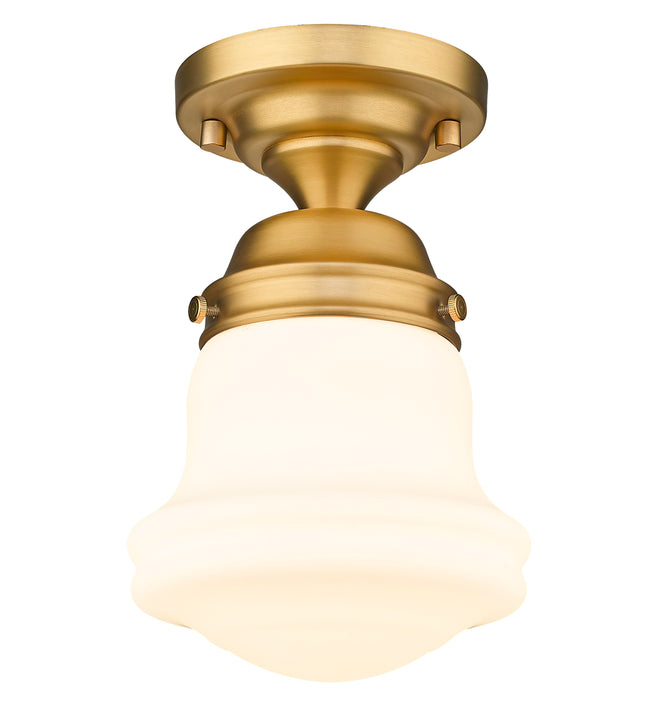 735F1-HBR - Vaughn 1 Light Flush 6" Mount - Heritage Brass