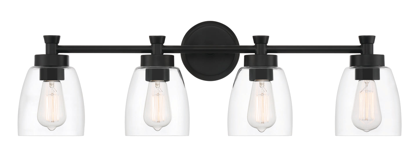 12730FB4 - Henning 4 Light 30" Wide Vanity Light - Flat Black