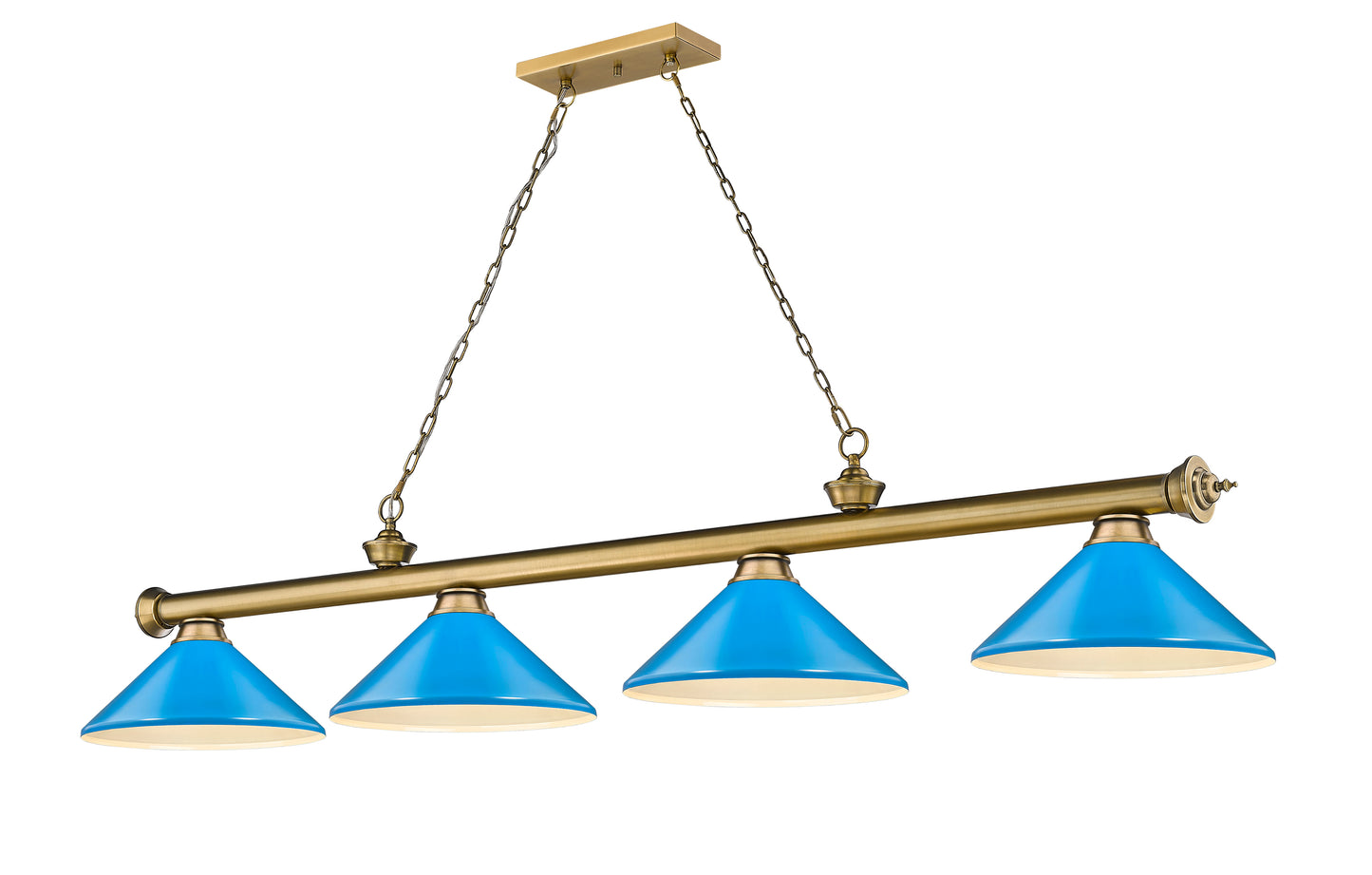 2306-4RB-MEB - Cordon 4 Light 82" Billiard - Rubbed Brass
