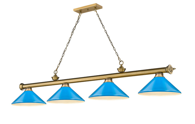2306-4RB-MEB - Cordon 4 Light 82" Billiard - Rubbed Brass