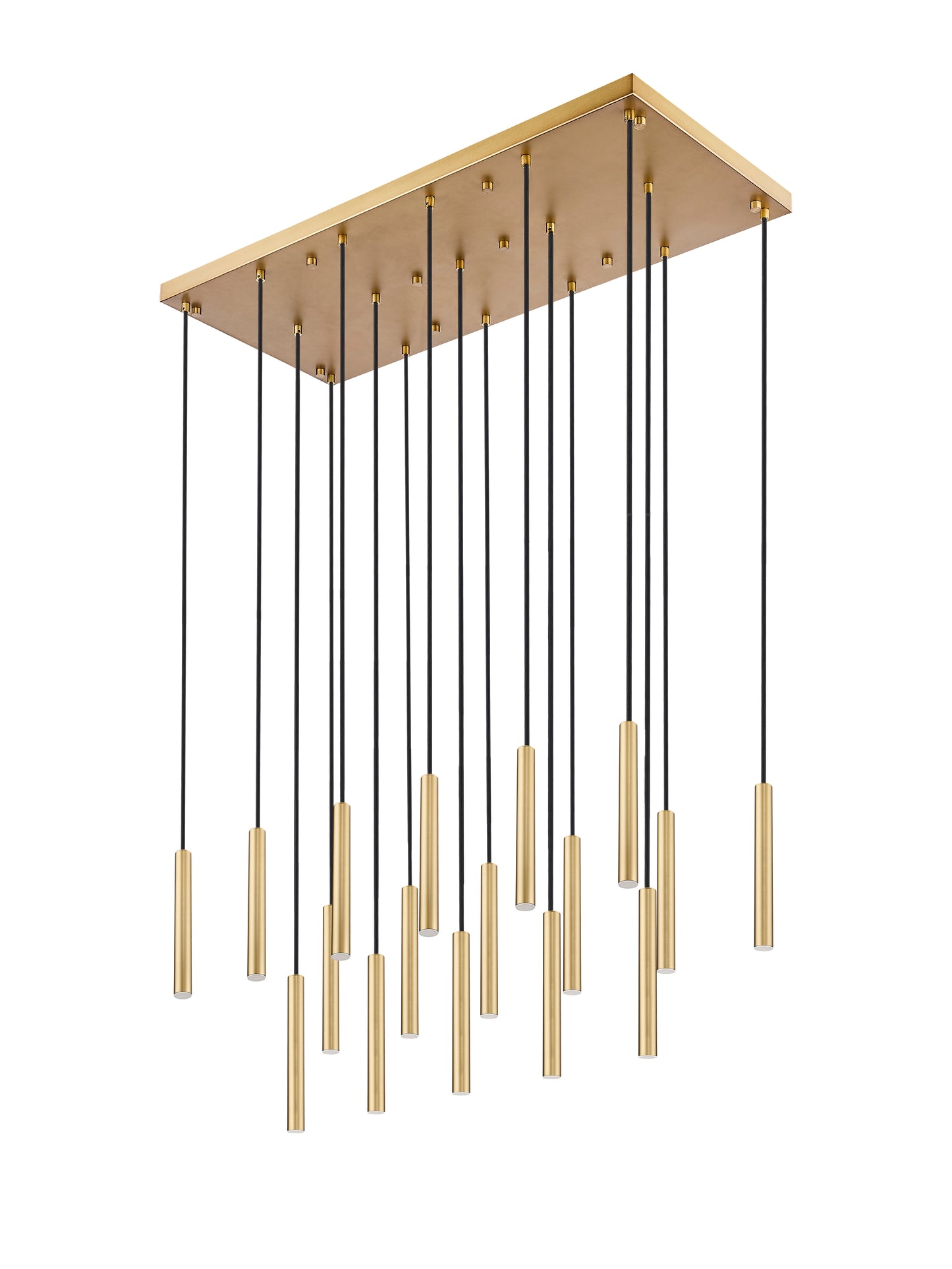 919MP12-17L-MGLD-LED - Forest 17 Light Linear 42" Chandelier - Modern Gold