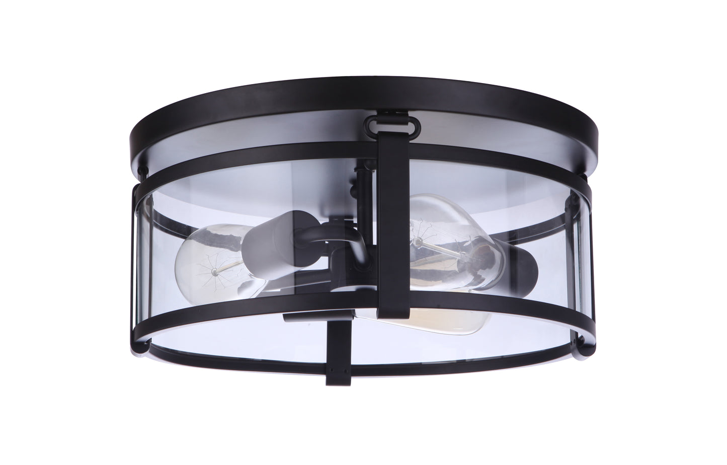 55383-FB - Elliot 3 Light 13" Wide Flush Mount - Flat Black