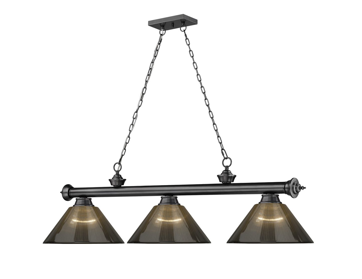2306-3BP-ARS - Cordon 3 Light 57" Billiard - Bronze Plate
