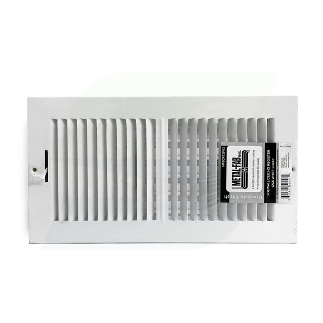 MFSCR126W2 - 12" x 6" 2-Way Sidewall / Ceiling Register - White
