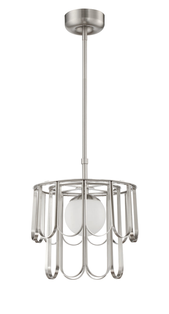 54993-BNK - Melody 1 Light 15" Wide Pendant - Brushed Nickel