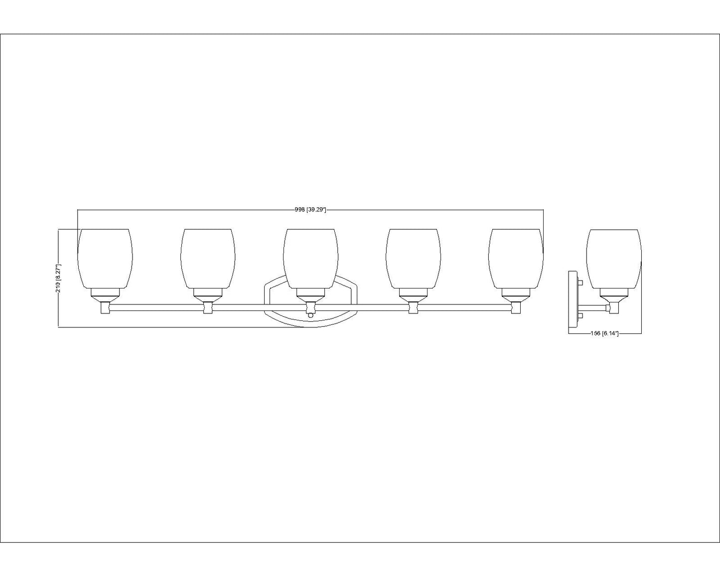 745-5V-LG - Kendrick 5 Light 39" Vanity - Luxe Gold