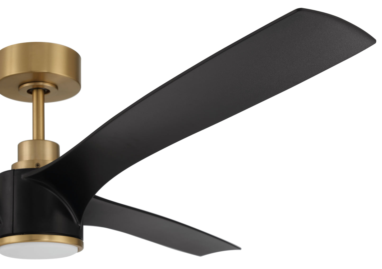 PHB60FBSB3-NWF - Phoebe 60" Indoor Ceiling Fan without Wifi 60" 3 Blade Ceiling Fan with Light Kit - Flat Black / Satin Brass