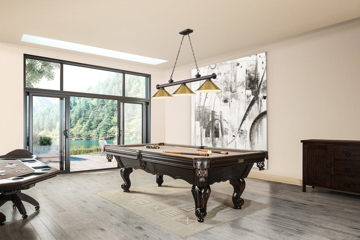2306-3BRZ-RB15 - Cordon 3 Light 57" Billiard - Bronze
