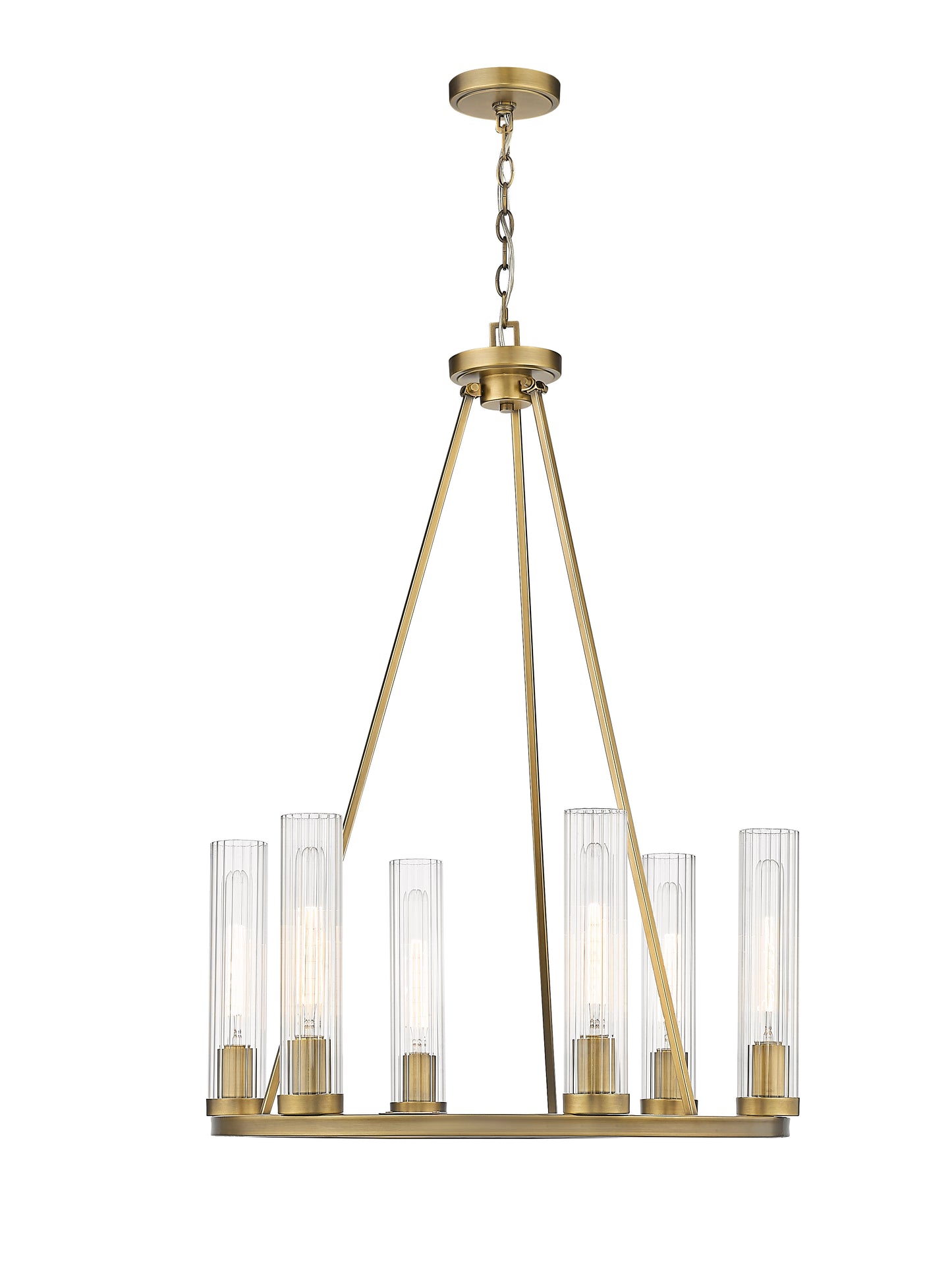 3031-6RB - Beau 6 Light 26" Chandelier - Rubbed Brass