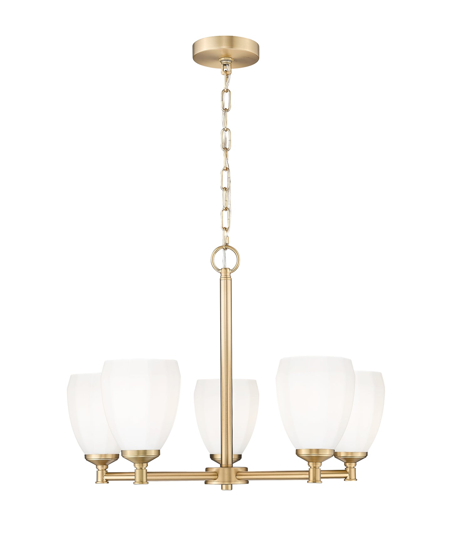 7004-5MGLD - Oren 5 Light 25" Chandelier - Modern Gold