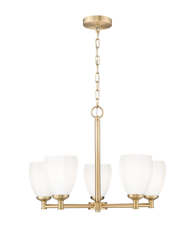 7004-5MGLD - Oren 5 Light 25" Chandelier - Modern Gold
