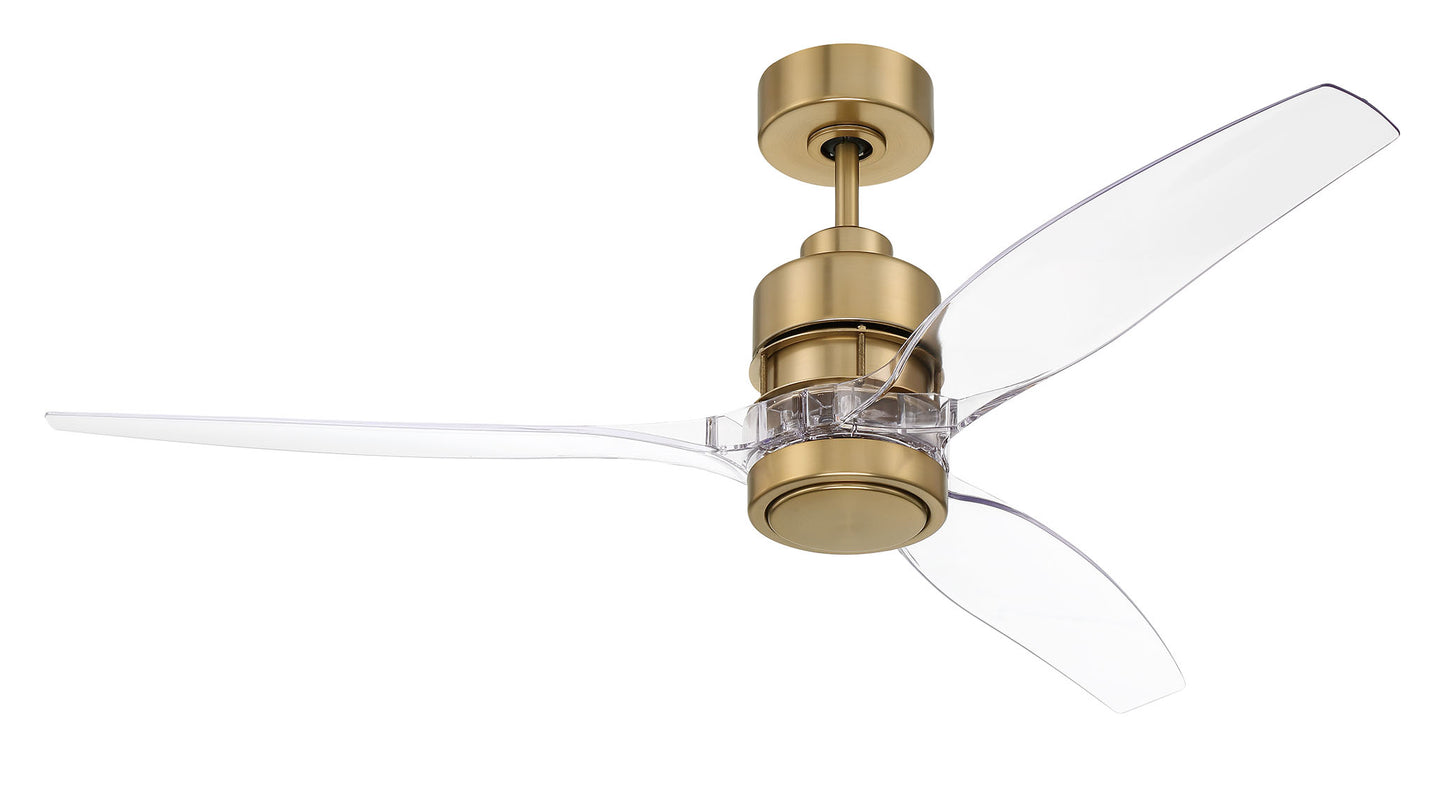 SON52SB3-CAP-NWF - Sonnet WiFi 52" Ceiling Fan no Wifi 52" 3 Blade Ceiling Fan with Light Kit - Satin Brass