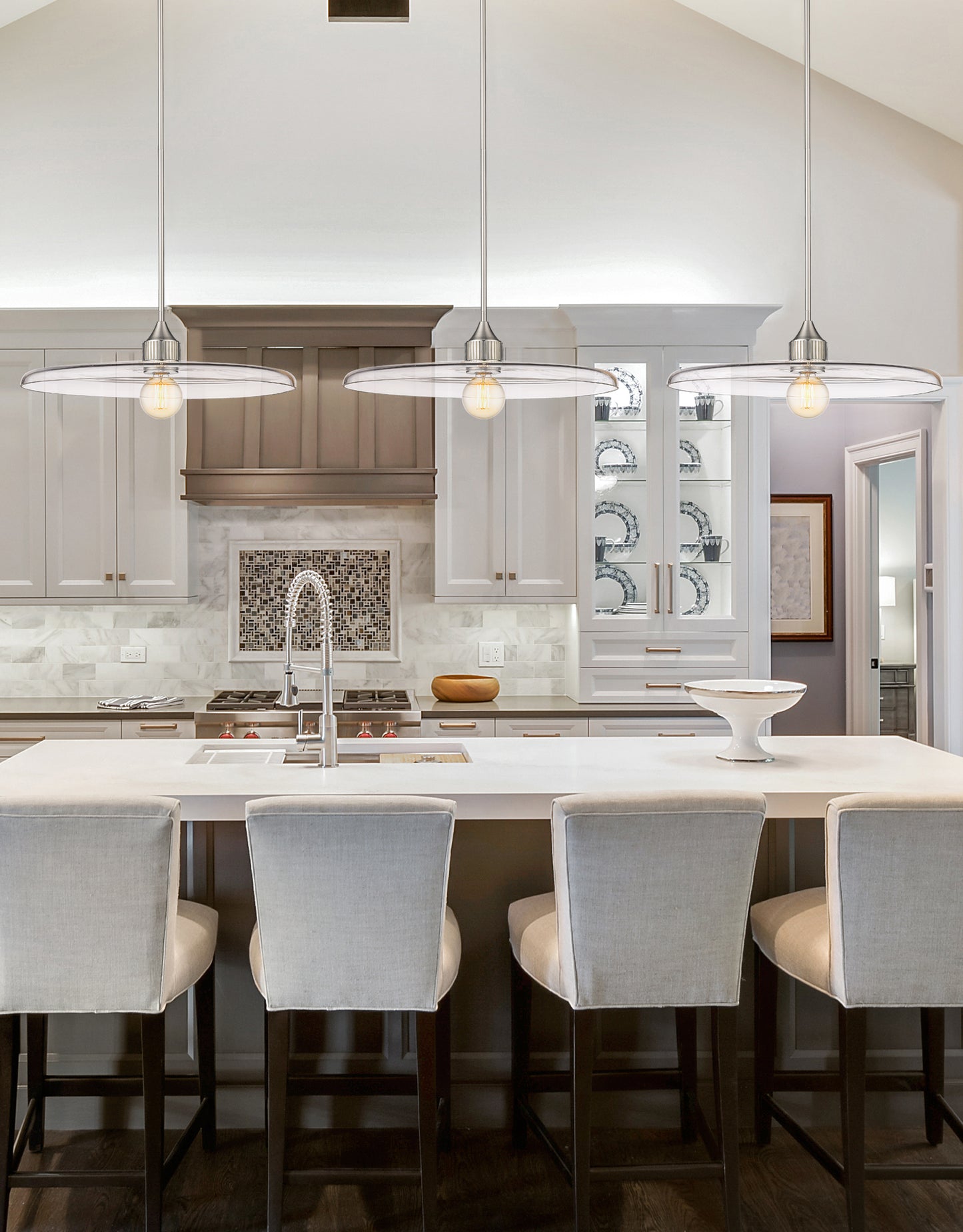 821P24-BN - Paloma 1 Light 24" Pendant - Brushed Nickel