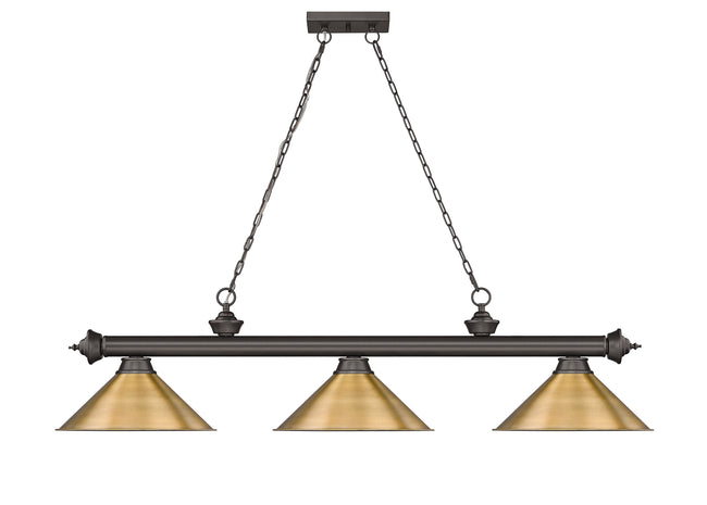 2306-3BRZ-RB15 - Cordon 3 Light 57" Billiard - Bronze