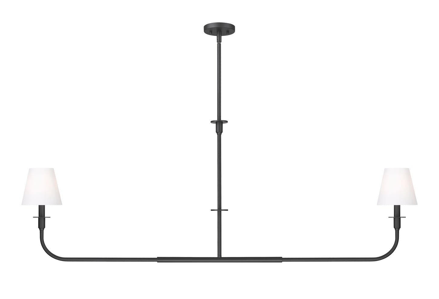 3049-60L-MB - Tova 2 Light Linear 64" Chandelier - Matte Black