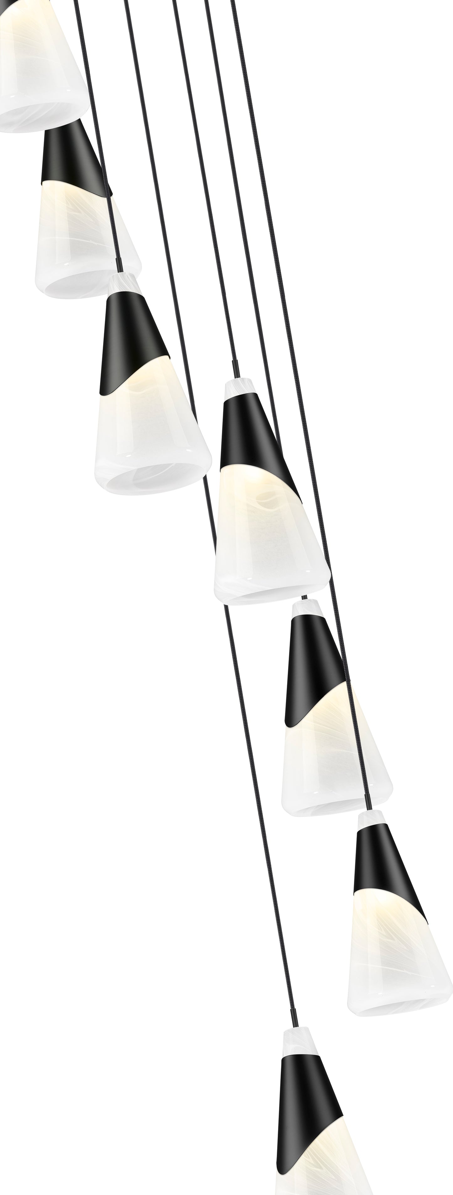 828P7-7R-MB - Aimie 7 Light 18" Chandelier - Matte Black