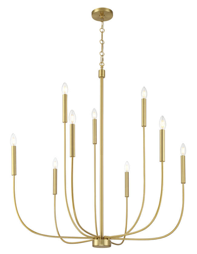 59829-SB - Traci 9 Light 37" Wide Chandelier - Satin Brass
