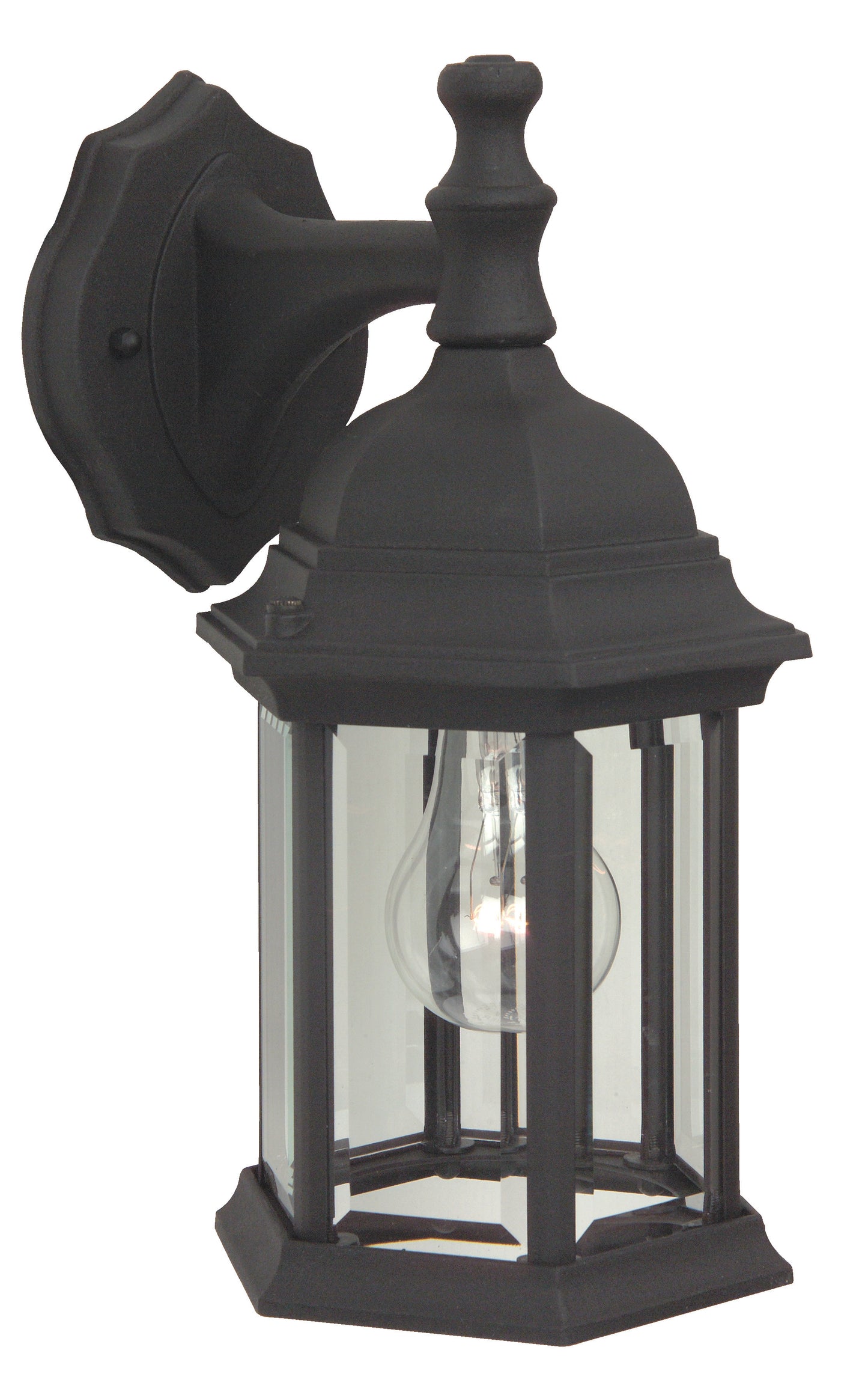 Z294-TB - Hex Style Cast 1 Light 12.13" High Outdoor Wall Lantern - Textured Black