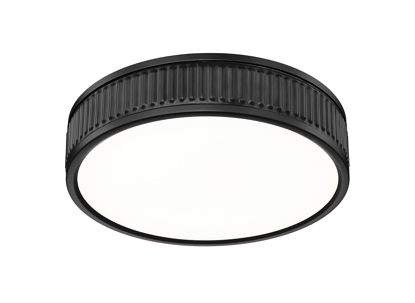 1013F12-MB-LED - Stari 1 Light Flush 13" Mount - Matte Black