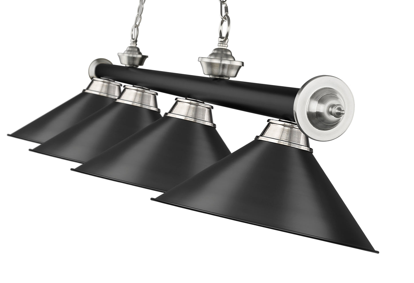 2306-4MB-BN-MB15 - Cordon 4 Light 81" Billiard - Matte Black / Brushed Nickel