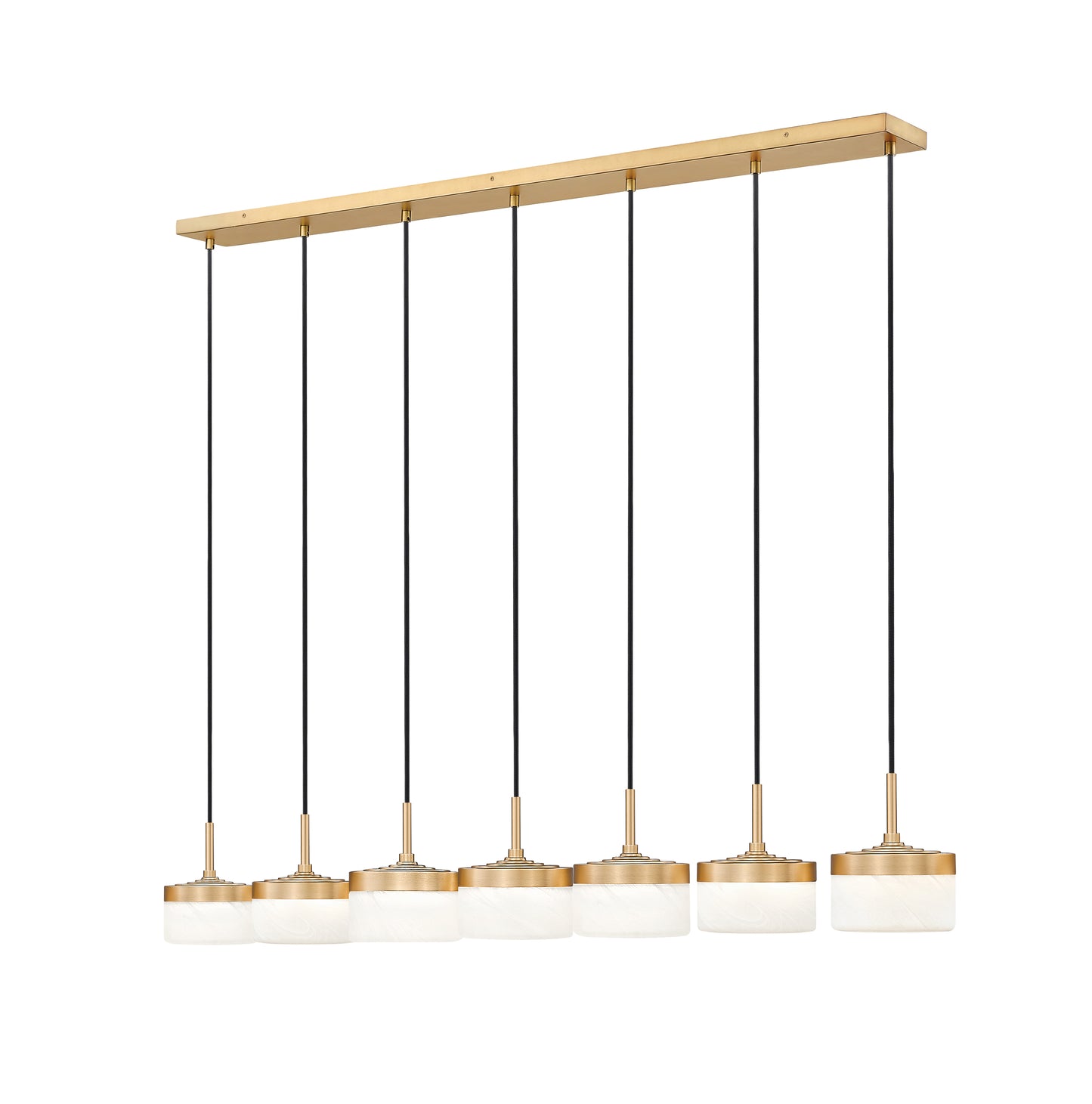 827P6-7L-MGLD-LED - Renaud 7 Light Linear 59" Chandelier - Modern Gold