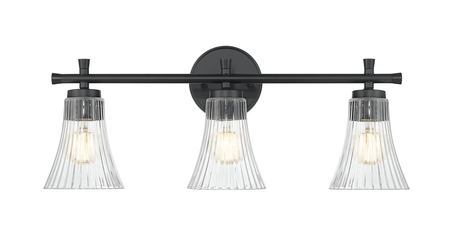 7519-3V-MB - Belle 3 Light 24" Vanity - Matte Black