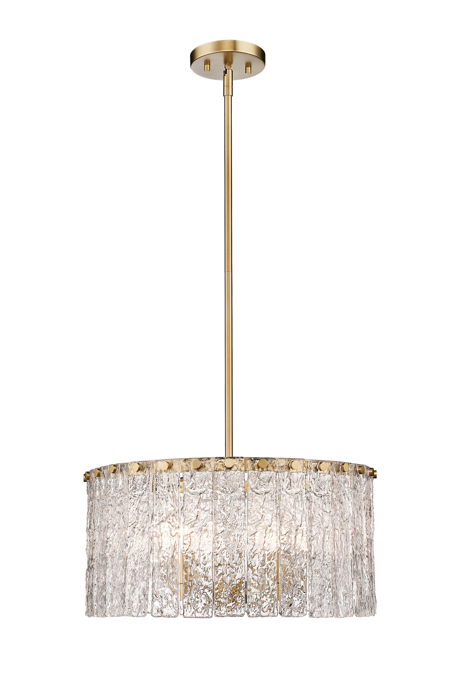 1943P18-MGLD - Glacier 5 Light 19" Pendant - Modern Gold