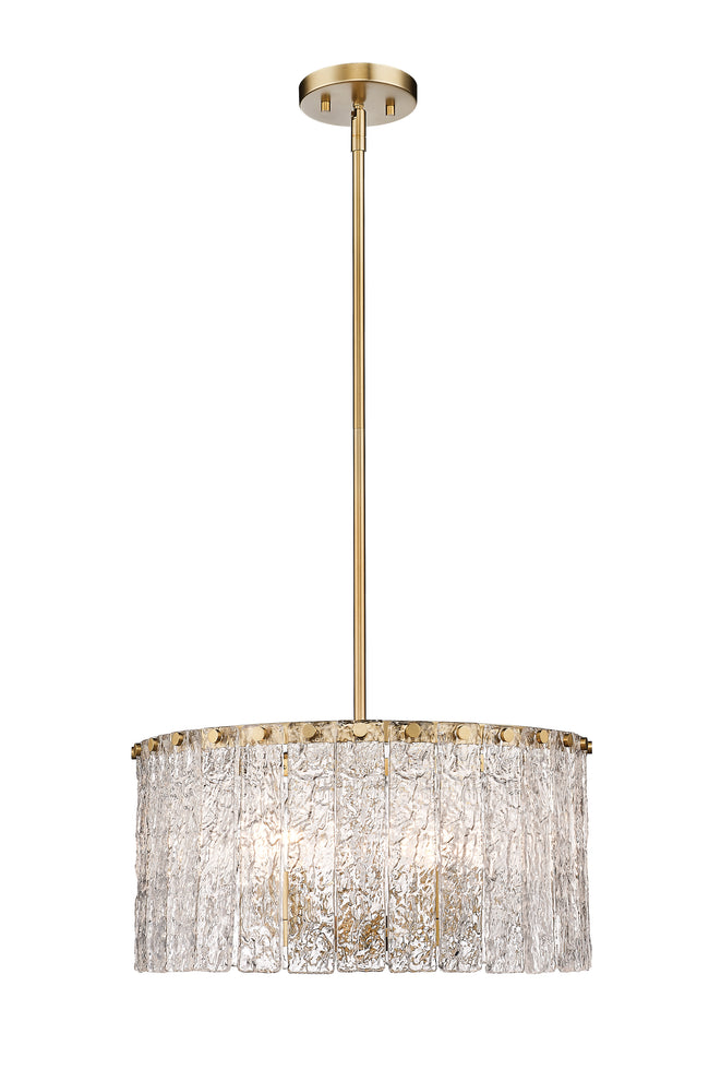 1943P18-MGLD - Glacier 5 Light 19" Pendant - Modern Gold