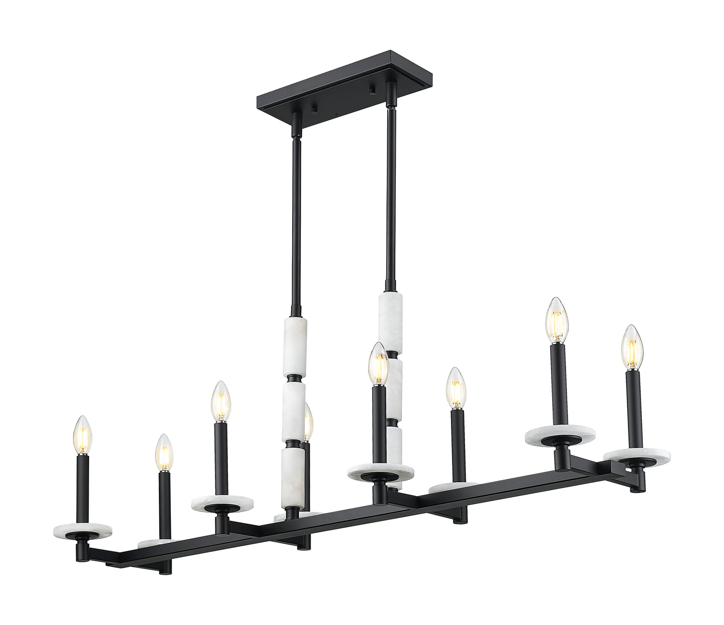3045-8L-MB - Kaden 8 Light Linear 44" Chandelier - Matte Black