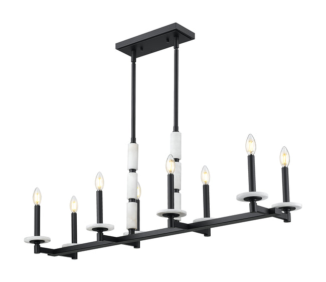 3045-8L-MB - Kaden 8 Light Linear 44" Chandelier - Matte Black