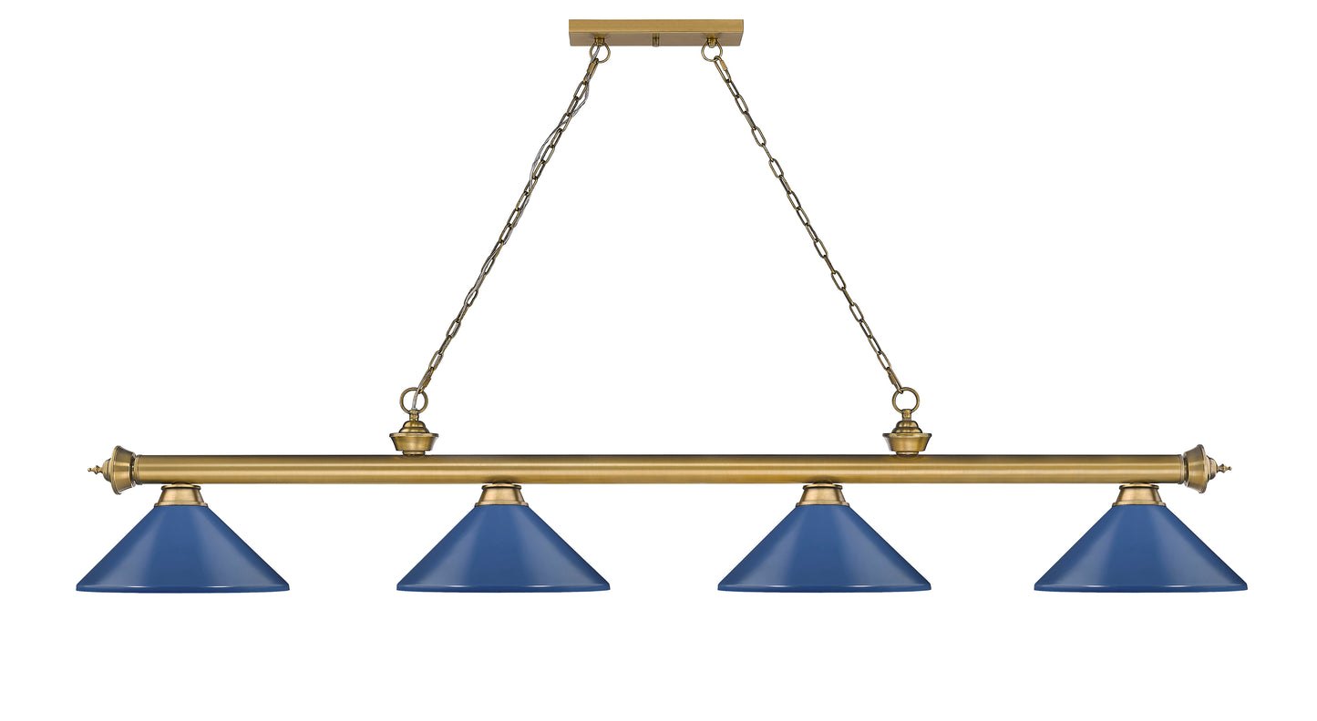 2306-4RB-MNB - Cordon 4 Light 82" Billiard - Rubbed Brass