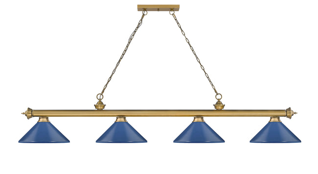 2306-4RB-MNB - Cordon 4 Light 82" Billiard - Rubbed Brass