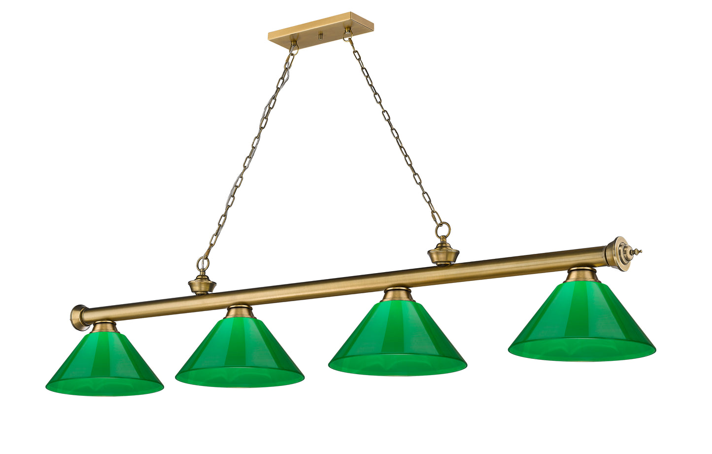 2306-4RB-PGR - Cordon 4 Light 81" Billiard - Rubbed Brass