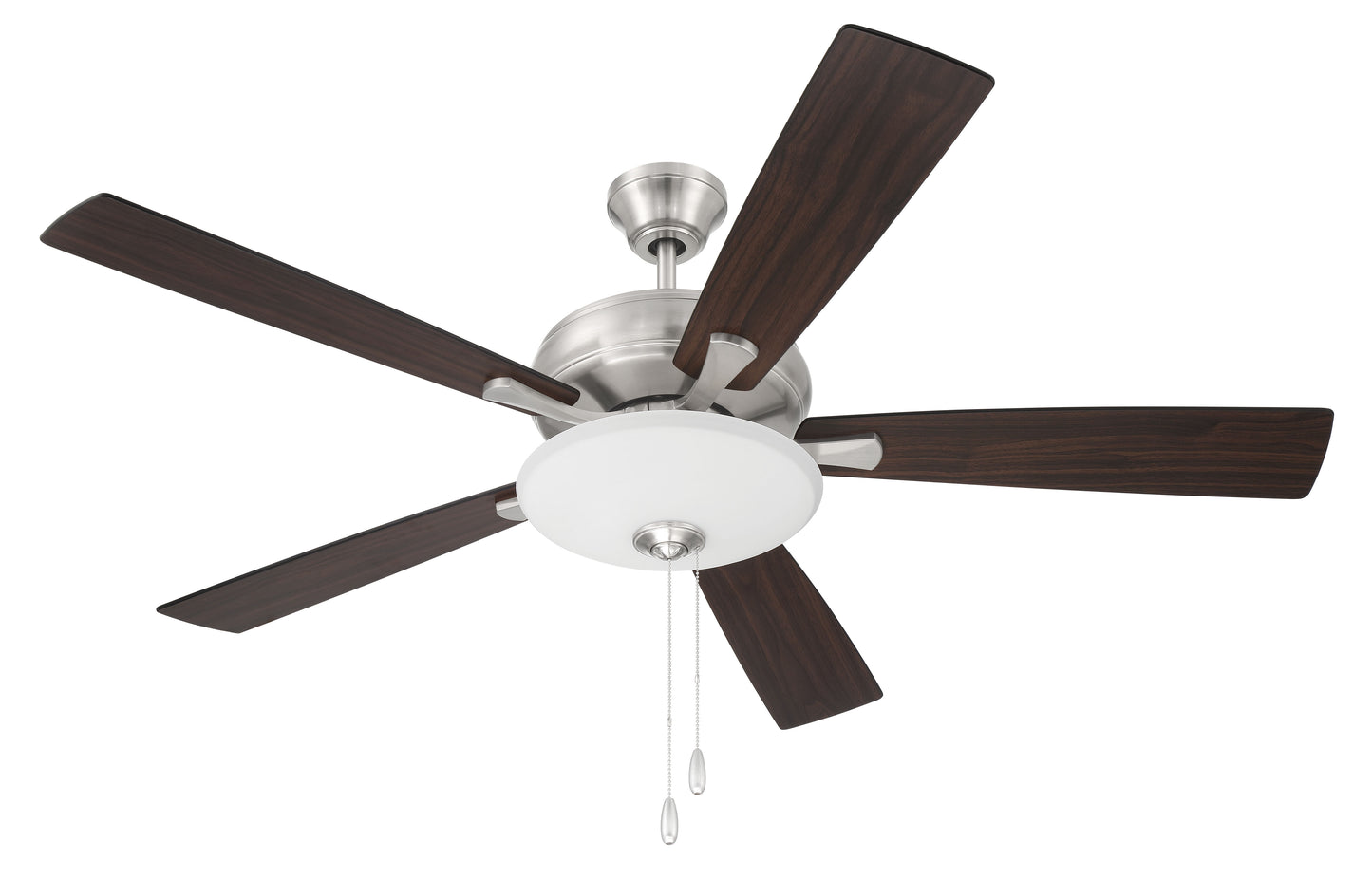 ECF111BNK5-DWWLN - Eos 3 Light Bowl 52" 5 Blade Ceiling Fan with Light Kit - Brushed Nickel